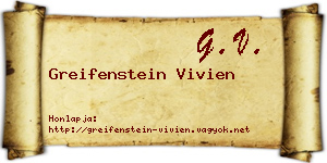 Greifenstein Vivien névjegykártya